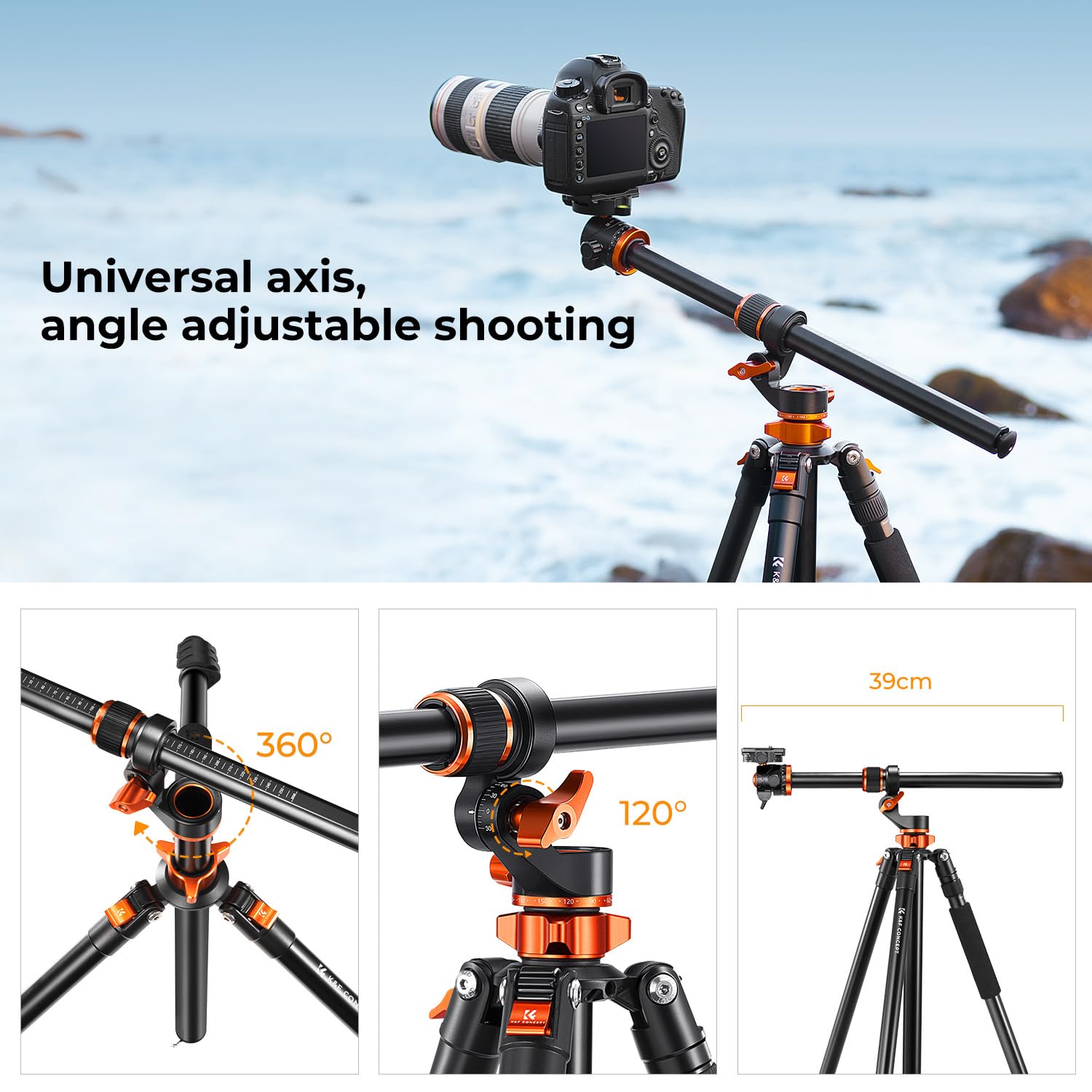 K&F Concept Pro Camera Tripod (360° Arm)